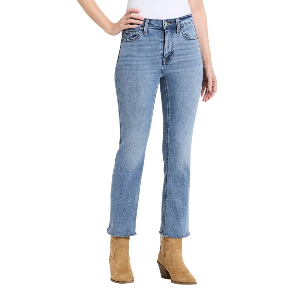 Universal Thread Women's Blue High Rise Kick Flare Raw Hem Jeans Size 4S